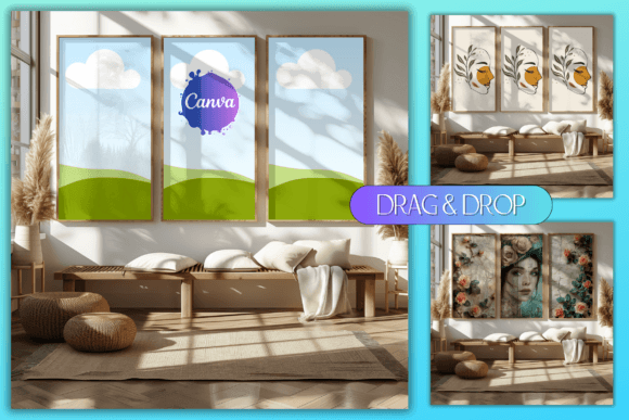 Download Set of 3 Frame Mockup Canva Template - Premium Resources