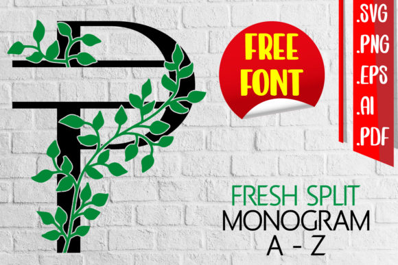 Download Floral Split Monogram a-Z Svg Eps Ai Png - Premium Bundle