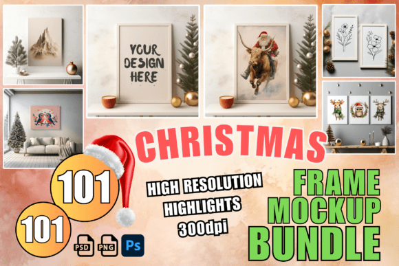 Download Christmas Frame Mockup PSD Canvas&nbsp; - Premium Resources