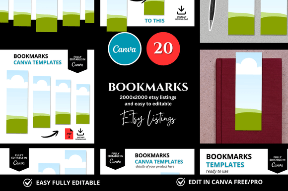 Download 20 Bookmark Etsy Mockup - Etsy mockup Collection